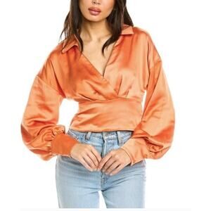 C/MEO Collective NWT Apricot Polarised Side Zip Long Sleeve Top Size XS